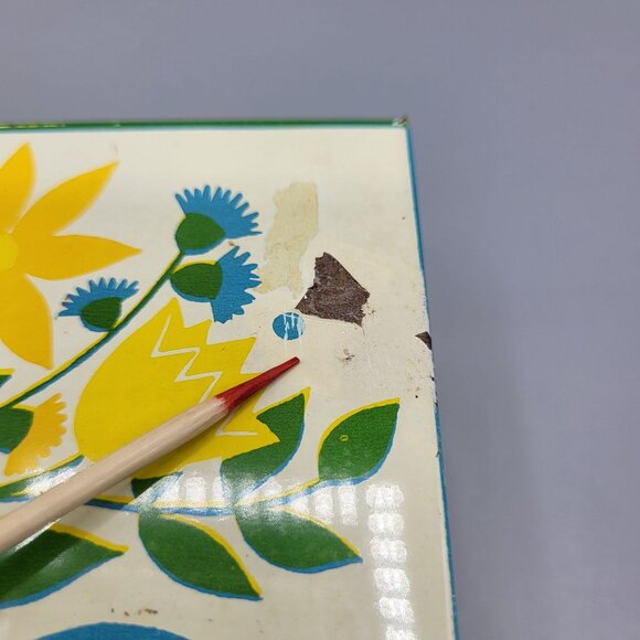 Vintage Syndicate Recipe Card Tin Recipe Box W/ Grandmas Recipes Floral Folk Art - Picture 14 of 16